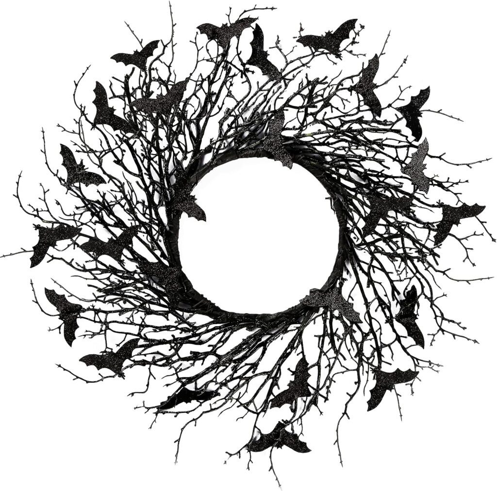 Halloween Wreath Black Twig 